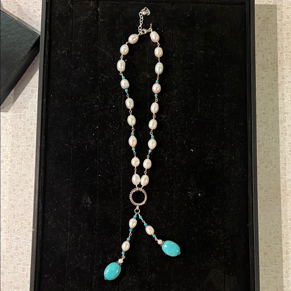 Elegant Pearl and Turquoise Necklace bought on QVC